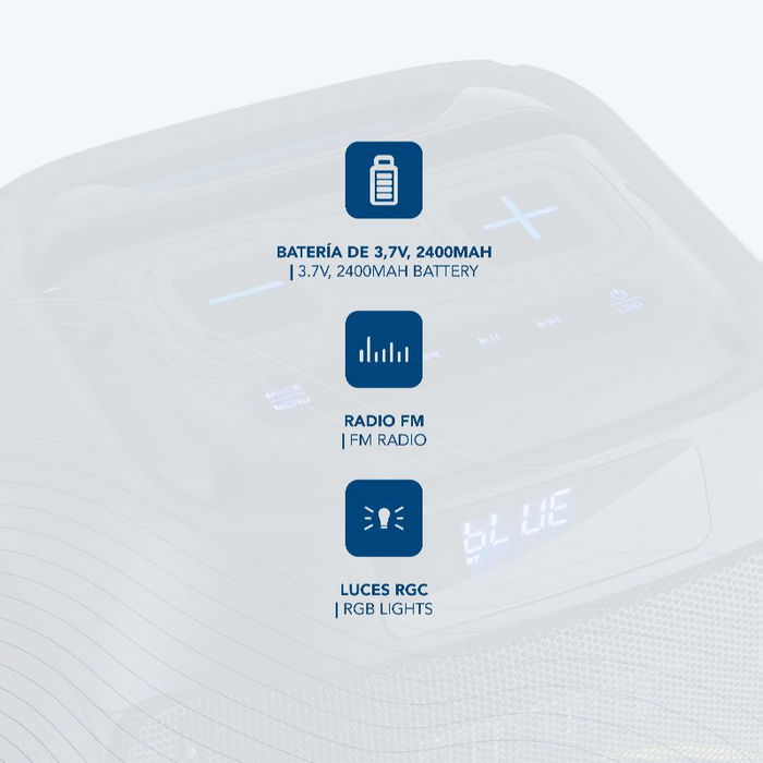 Daewoo Altavoz Party Speaker Bluetooth 40W (350W PMPO) con Microfono Inalambrico, AUX, USB, SD