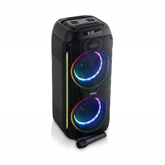 Daewoo Altavoz Party Speaker Bluetooth 40W (350W PMPO) con Microfono Inalambrico, AUX, USB, SD