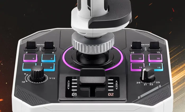 Thrustmaster Sol-R 2 HOSAS Space Sim Duo Joystick Espacial Ambidiestro 88 Botones Tecnología HEART 16 Bits Thrustmaster Sol-R 2 HOSAS Space Sim Duo Joystick Espacial Ambidiestro 88 Botones Tecnología HEART 16 Bits