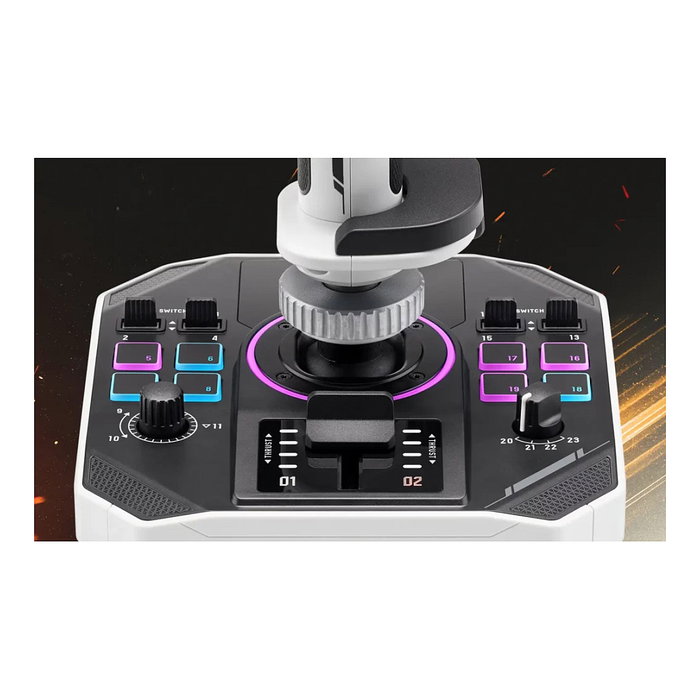 Thrustmaster Sol-R 2 HOSAS Space Sim Duo Palanca de Vuelo Negro, Blanco