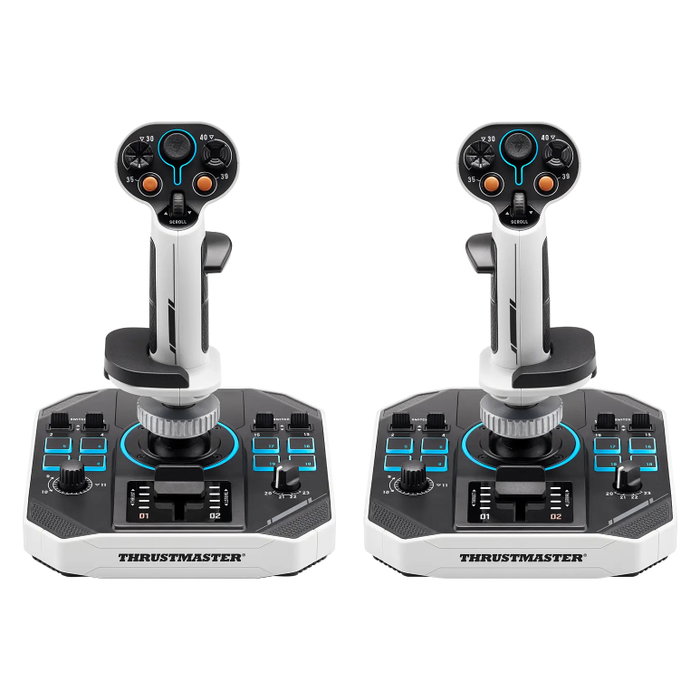 Thrustmaster Sol-R 2 HOSAS Space Sim Duo Palanca de Vuelo Negro, Blanco