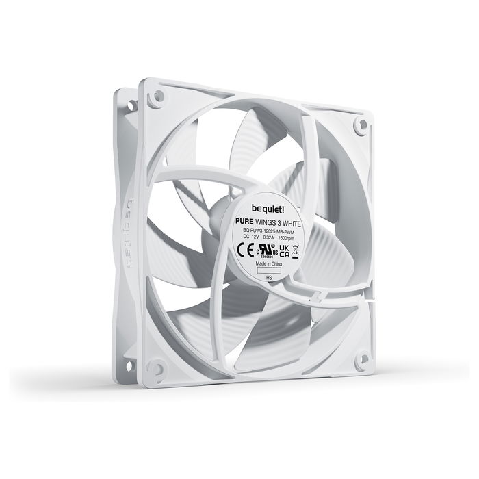 Be Quiet! Pure Wings 3 PWM Ventilador de PC 120 mm Blanco, Control PWM, Alta Calidad, Silencioso