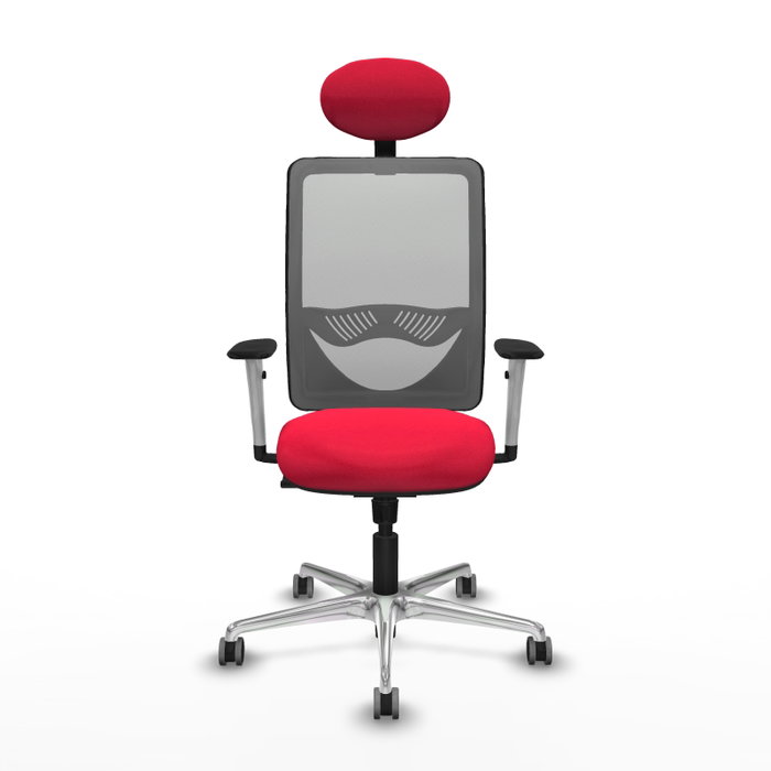 PIQUERAS Y CRESPO Silla de oficina Zulema con mecanismo Sincro, Rojo y Gris