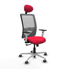 PIQUERAS Y CRESPO Silla de oficina Zulema con mecanismo Sincro, Rojo y Gris