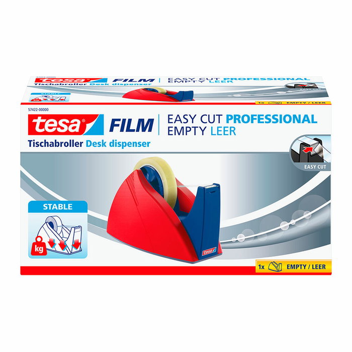 Tesa Portarrollos Easy Cut Rojo / Azul para rollos de 66 m