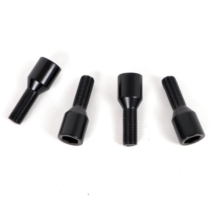 OMP Juego de 4 Tornillos Allen M12x1.5 Cónicos Largos 26mm Negro