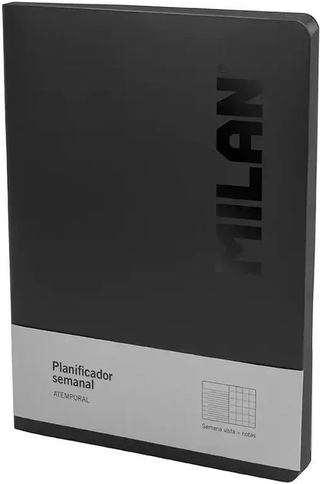 MILAN Planificador Shadow Perpetuo Semanal/Mensual Negro (Set de 2)