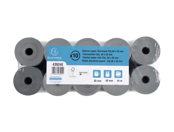 Exacompta Rollo sumadora Safe Contact térmico 80 mm x 60 mm 52 g/m2