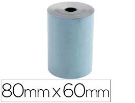 Exacompta Rollo Papel Térmico Safe Contact 80 mm x 60 mm 52 g/m² para Balanza y Sumadora, Reciclable Sin BPA