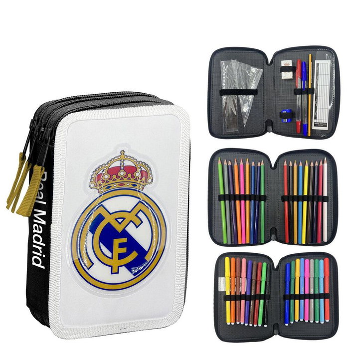 Cerdá Estuche Real Madrid con accesorios y 3 compartimentos Cerdá Estuche Real Madrid con accesorios y 3 compartimentos