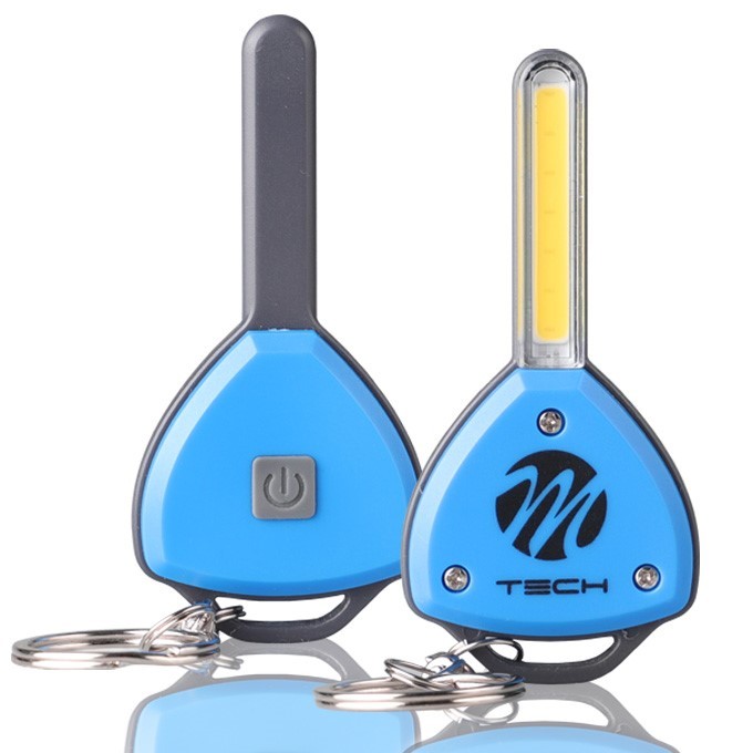 M-Tech Llavero Linterna IL01 COB LED 0.5W, 3 Modos de Luz, Resistente, Azul