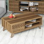 Hanah Home Mesa de Centro Nogal 105 cm Ancho x 38.2 cm Alto x 60 cm Profundo