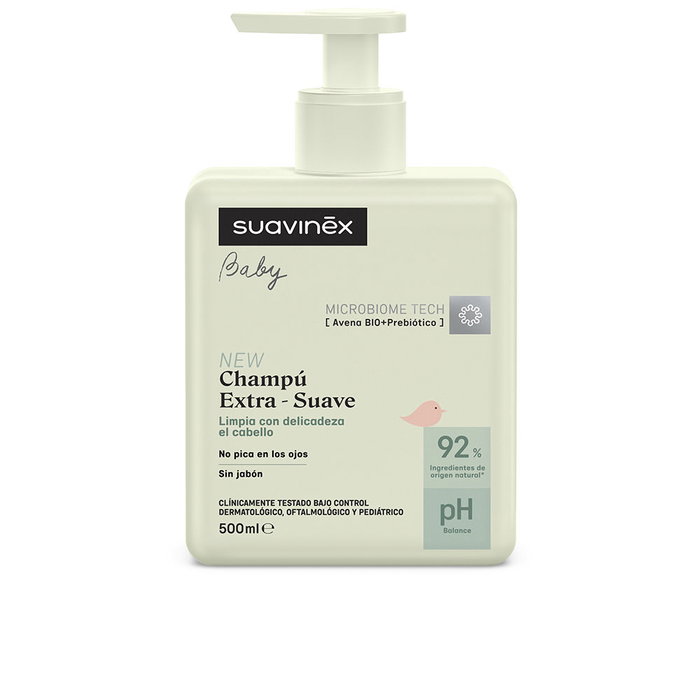 SUAVINEX BABY Champú Extra-Suave 500 ml con Tecnología Microbiome Tech para Cabello Delicado SUAVINEX BABY Champú Extra-Suave 500 ml con Tecnología Microbiome Tech para Cabello Delicado