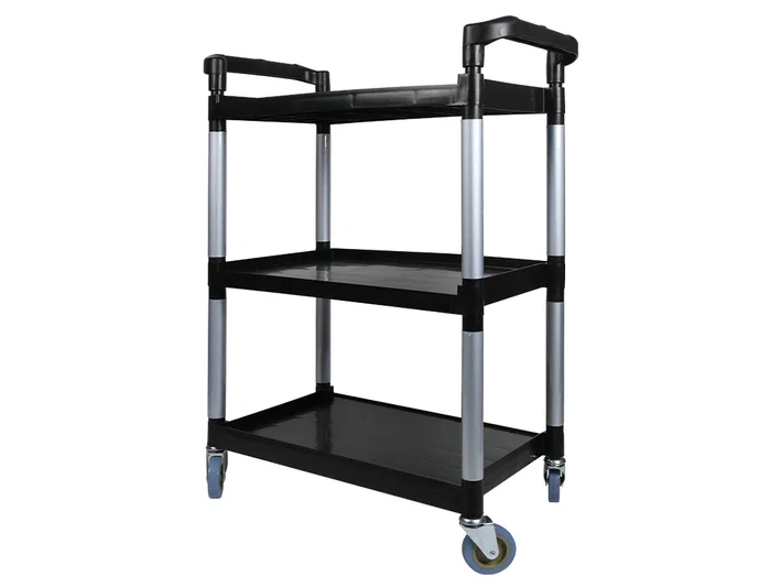 Q-connect Carro de Servicio Multifuncional con 3 Estantes de Polipropileno 830x420x970 mm