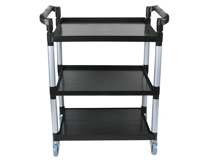 Q-connect Carro de Servicio Multifuncional con 3 Estantes de Polipropileno 830x420x970 mm