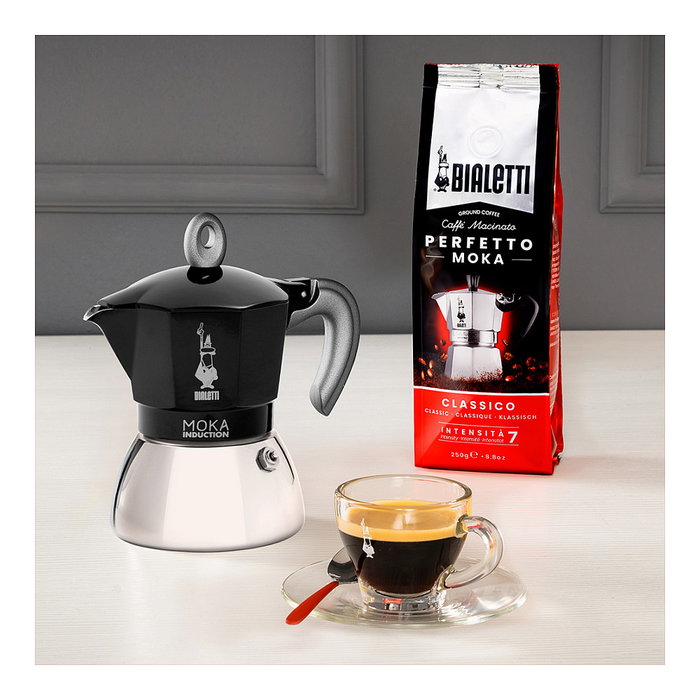 Bialetti Moka 4TZ Induction negra, 4 tazas Bialetti Moka 4TZ Induction negra, 4 tazas
