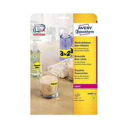 AVERY Zweckform Etiquetas L6004-25 amarillas 63,5 x 29,6 mm