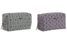 DKD Home Decor Set de 2 Neceseres de Poliéster Mumbai 24 Lila y Azul