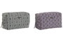 DKD Home Decor Set de 2 Neceseres de Poliéster Mumbai 24 Lila y Azul