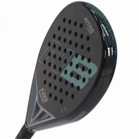 Enebe Nitro Green Junior 2024/ Pala de Pádel Verde y Negro, 320-340 g, 38 mm, Redonda, Fibra de Vidrio, EVA HR2, Balance Medio