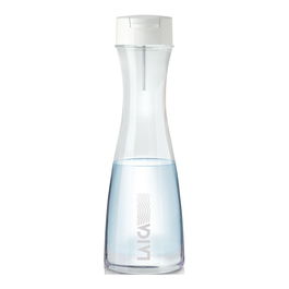 Laica Botella Filtración Instantánea de Vidrio 1L con 1 Filtro, Cristal Resistente con Tapa Higiénica Anti-Olores