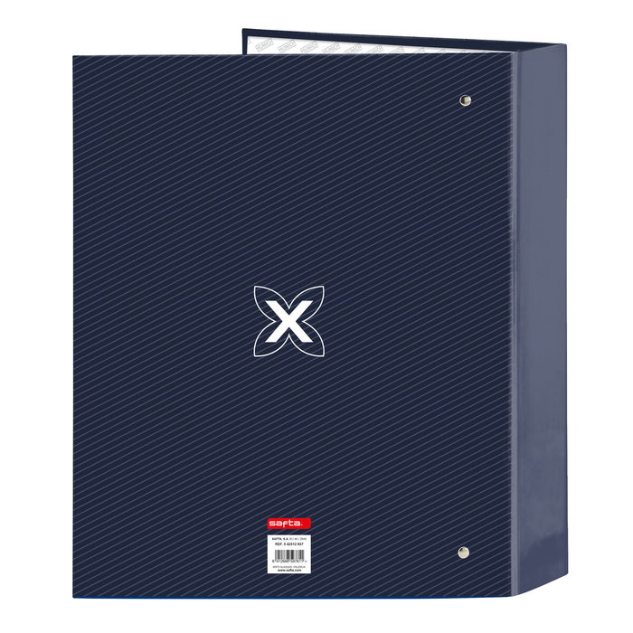 Safta Carpeta de 4 Anillas Munich Blue Indigo Lomo Ancho