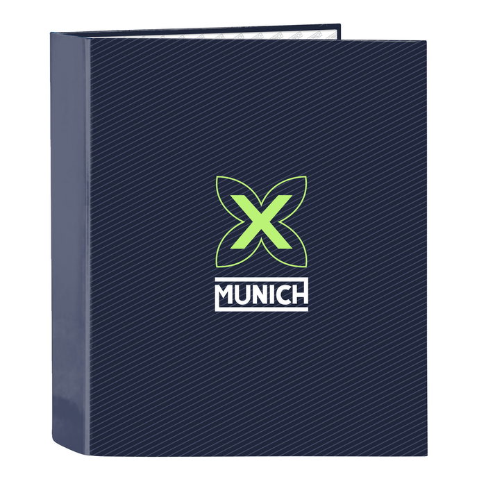 Safta Carpeta de 4 Anillas Munich Blue Indigo Lomo Ancho