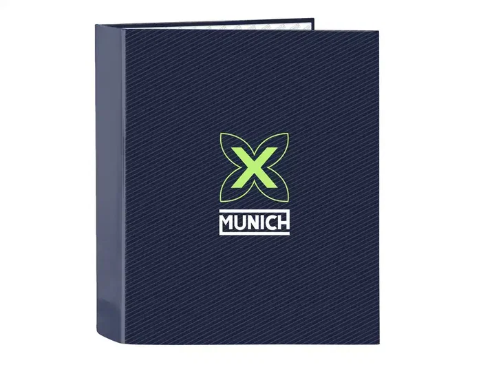 Safta Carpeta de 4 Anillas Munich Blue Indigo Lomo Ancho