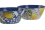 DKD Home Decor Bol Mediterraneo Azul Amarillo Melamina 13 x 5.3 x 13 cm (12 Unidades)