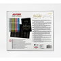 Alpino AR010701 Set Metallic Lettering con 12 Rotuladores Metálicos Doble Punta, Papel Negro y Guía