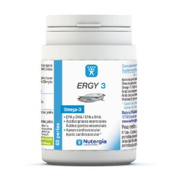 Nutergia ERGY 3 60 perlas Complemento Alimenticio Omega-3 EPA y DHA Aceite de Pescado