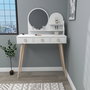 Hanah Home Mesa de Maquillaje Blanca con Espejo, 74 cm Ancho x 35 cm Profundidad x 130.8 cm Alto