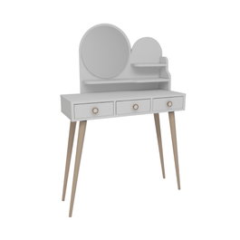 Hanah Home Mesa de Maquillaje Blanca con Espejo, 74 cm Ancho x 35 cm Profundidad x 130.8 cm Alto