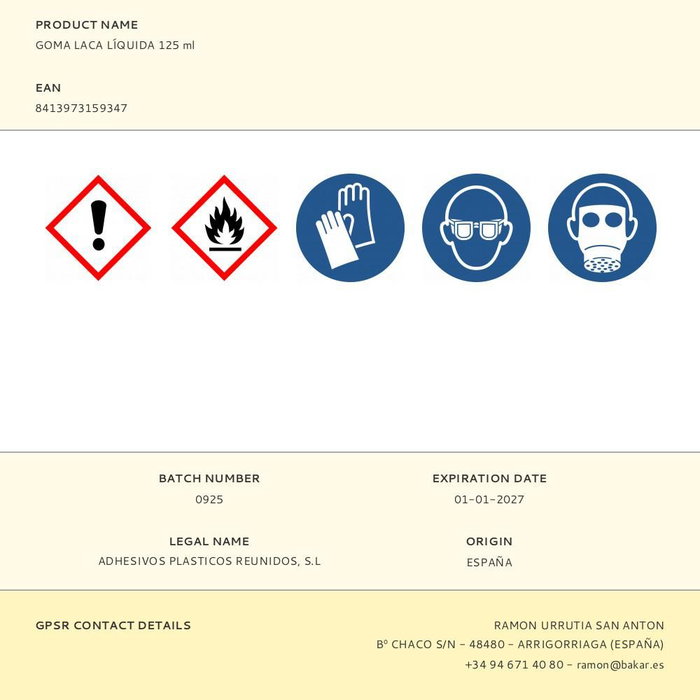 Bakar Goma Laca Líquida Barniz para Madera 125 ml Acabado Suave Elástico Duro