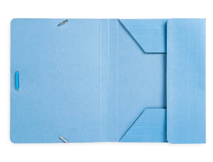 Liderpapel Carpeta Tres Solapas Cartón Pintado Cuarto Color Azul 185x10x235mm