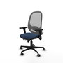 PIQUERAS Y CRESPO Silla de oficina Cilanco con mecanismo Sincro/Traslack Azul marino y Gris