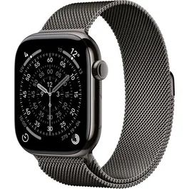 Apple Watch Series 11 GPS + Cellular 46 mm - Caja de titanio color pizarra - Correa Milanese Loop color pizarra - S/M