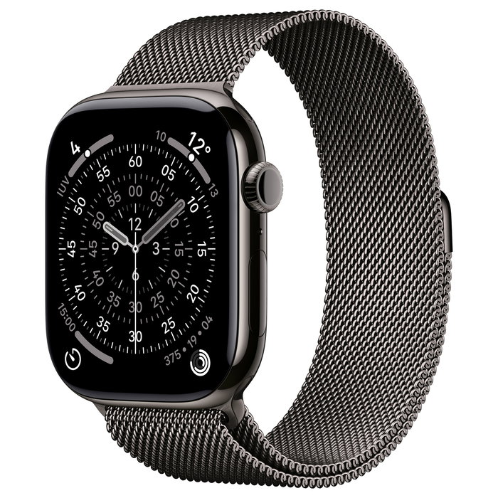 Apple Watch Series 11 GPS + Cellular 46 mm - Caja de titanio color pizarra - Correa Milanese Loop color pizarra - S/M Apple Watch Series 11 GPS + Cellular 46 mm - Caja de titanio color pizarra - Correa Milanese Loop color pizarra - S/M