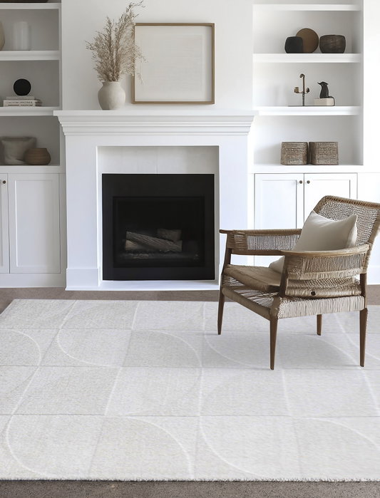DKD Home Decor Alfombra de Lana 140x200 cm Crudo Antideslizante