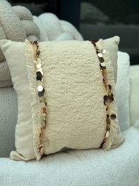Aberto Design KET009 Funda de Cojín Beige 43x43 cm 85% Algodón 15% Poliéster
