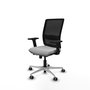 PIQUERAS Y CRESPO Silla de oficina Haches Gris claro con malla Negro