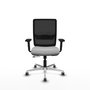 PIQUERAS Y CRESPO Silla de oficina Haches Gris claro con malla Negro