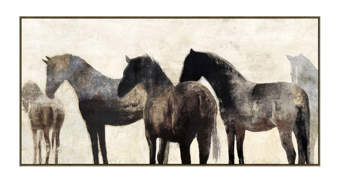 DKD Home Decor Cuadro Lienzo de Caballos Pintado a Mano 200x4x100 cm DKD Home Decor Cuadro Lienzo de Caballos Pintado a Mano 200x4x100 cm