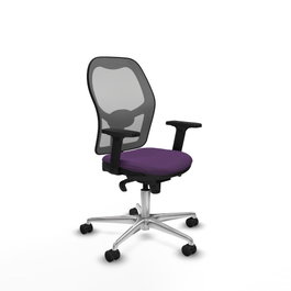 PIQUERAS Y CRESPO Silla de oficina Jorquera con mecanismo Sincro, Tela Morada y Malla Gris