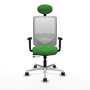 PIQUERAS Y CRESPO Silla de oficina Zulema con mecanismo Sincro/Traslack, Verde y Blanco