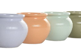 DKD Home Decor Set de 2 (8 Unidades) Macetero Urban Multicolor Cerámica 18 x 18 x 14 cm