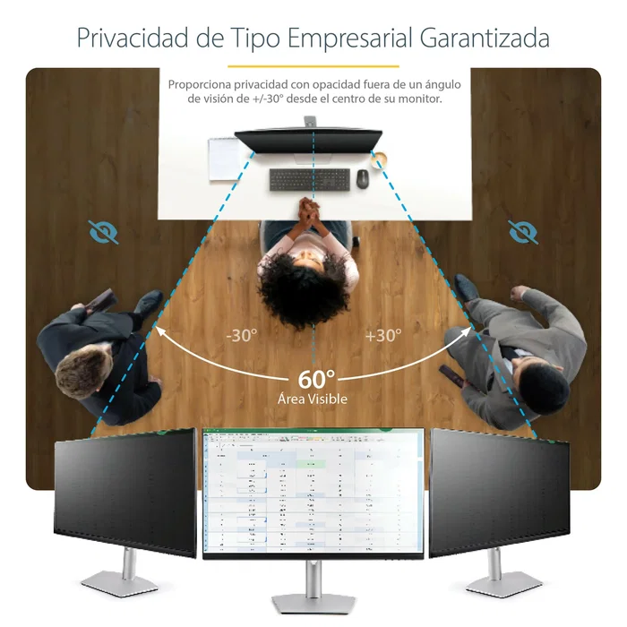 StarTech.com Filtro de Privacidad 19569-PRIVACY-SCREEN para Monitor 19.5" 16:9 - Reversible Mate/Brillante, Anti Luz Azul 51%, Ángulo 60°, Pantalla sin Marco