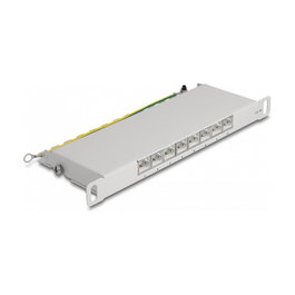 DeLOCK Patchpanel 8 Port Cat.6A 10 pulg. 0,5U Gris