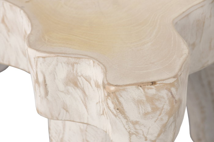 DKD Home Decor Mesa de Centro Raíz de Teca Blanco Decapé