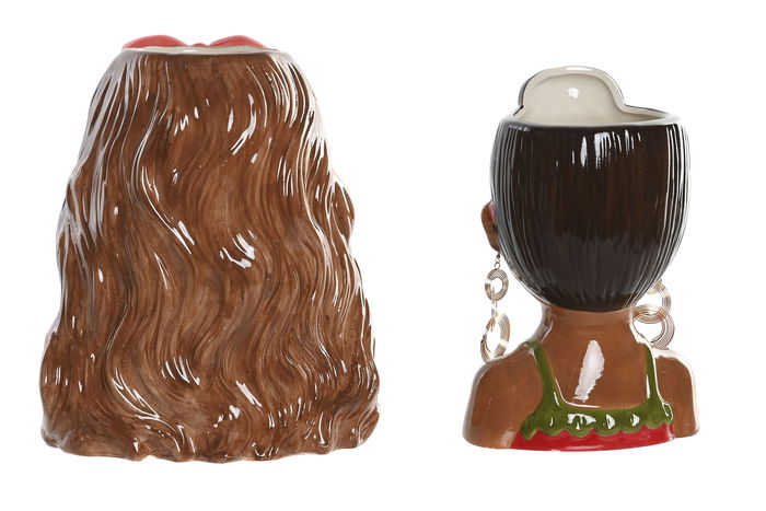 DKD Home Decor Macetero Tropical Multicolor Gres 14 x 25 x 22 cm (4 Unidades) DKD Home Decor Macetero Tropical Multicolor Gres 14 x 25 x 22 cm (4 Unidades)